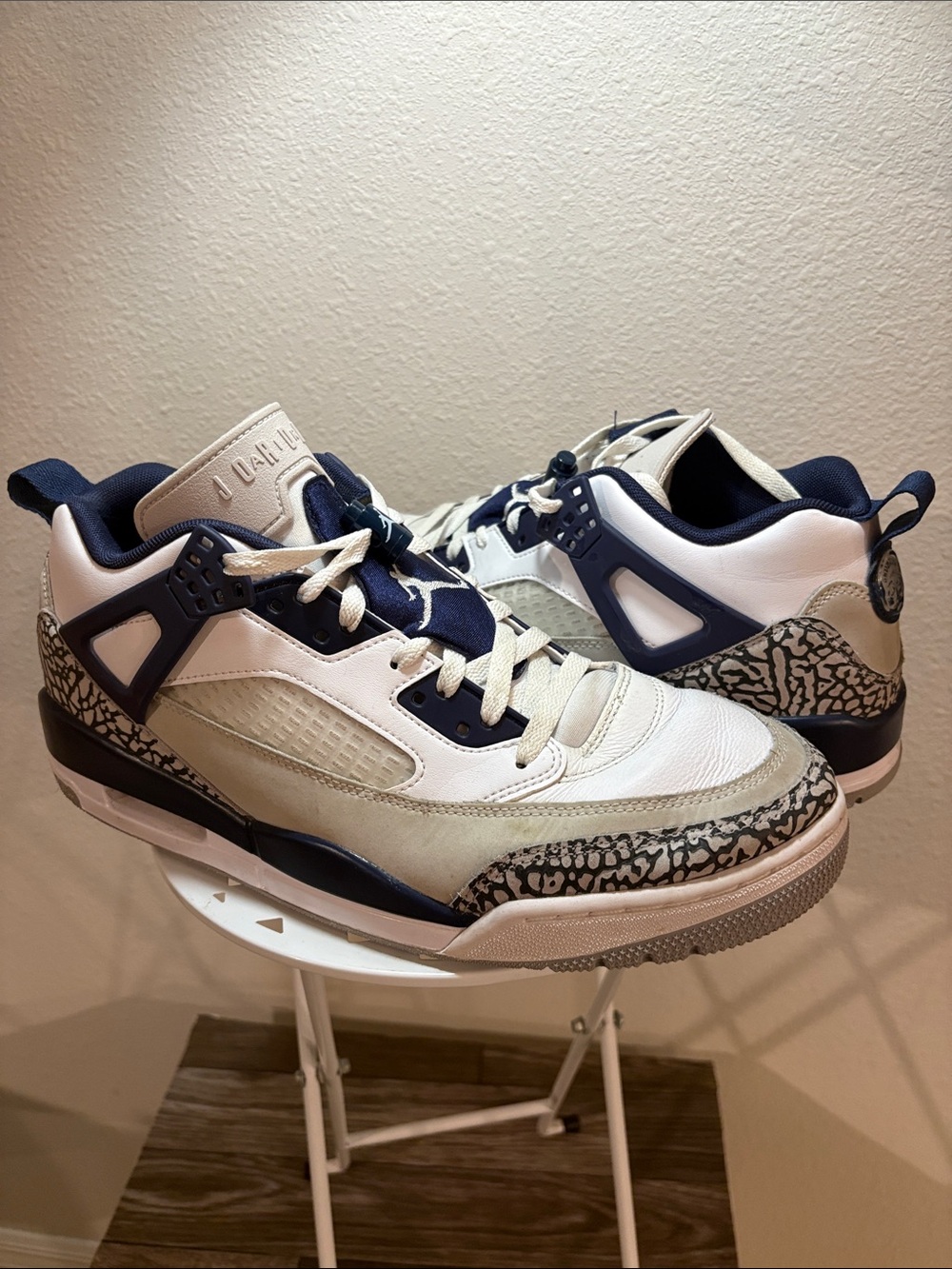 Jordan Spizike Low White Midnight Navy Size 12 FQ1759-140